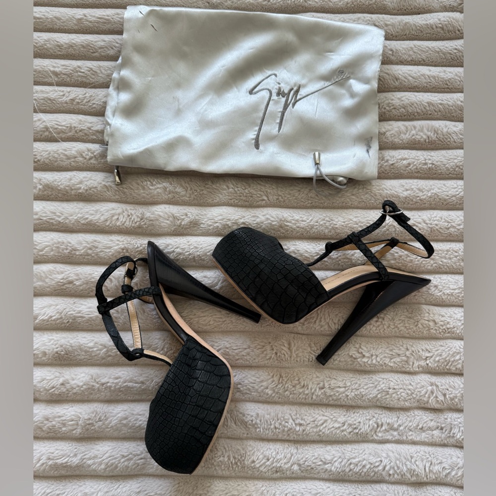 Black High Heel Platform Sandals - Designer Style